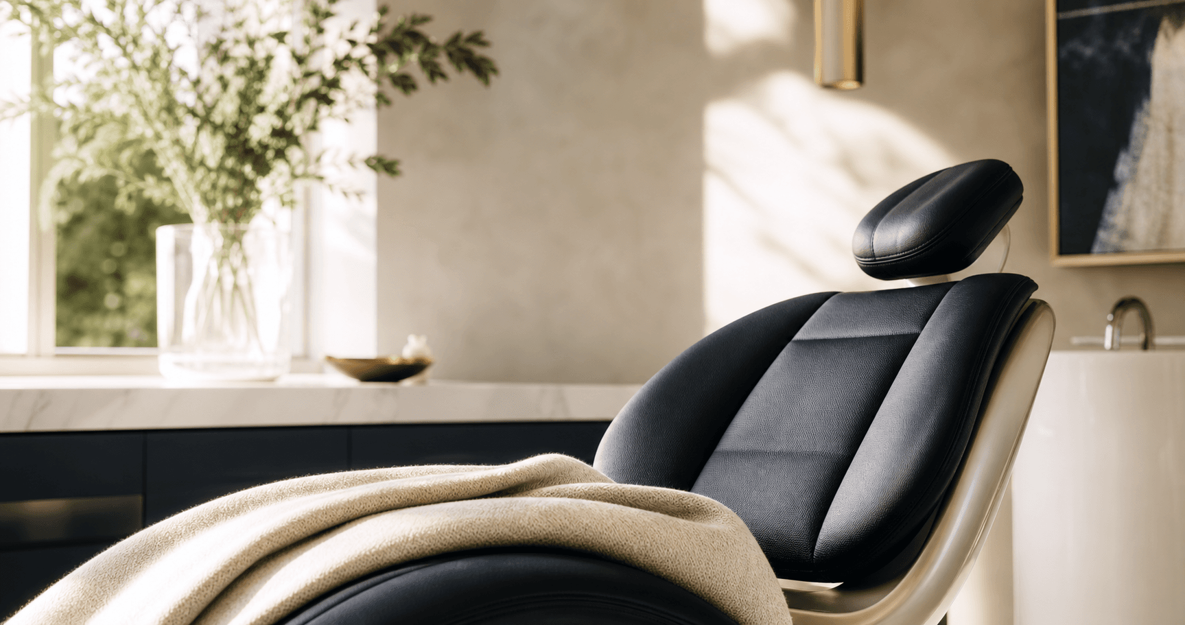 Calm, softly lit treatment room used for anxious patients at Cedarbrae Dental Center