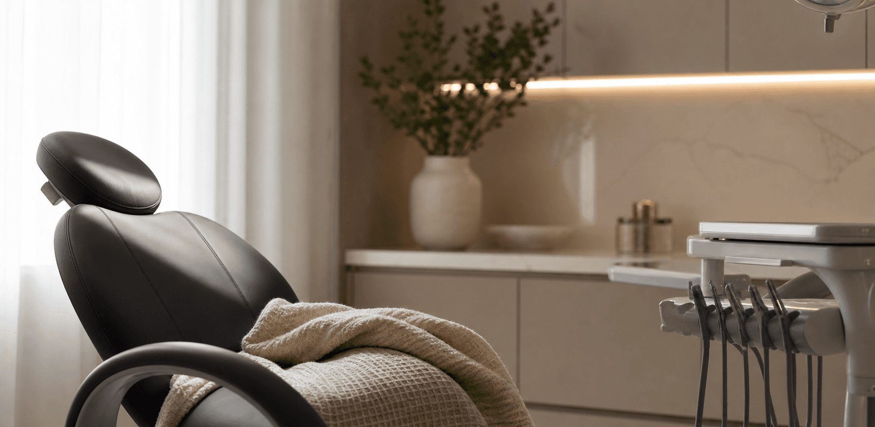 Calm treatment room setting used for anxious patients at Cedarbrae Dental Center