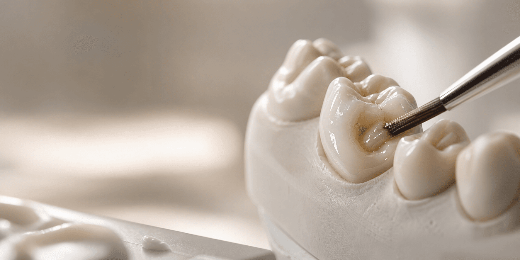 Close-up of a patient's repaired front tooth after dental bonding at Cedarbrae Dental Center