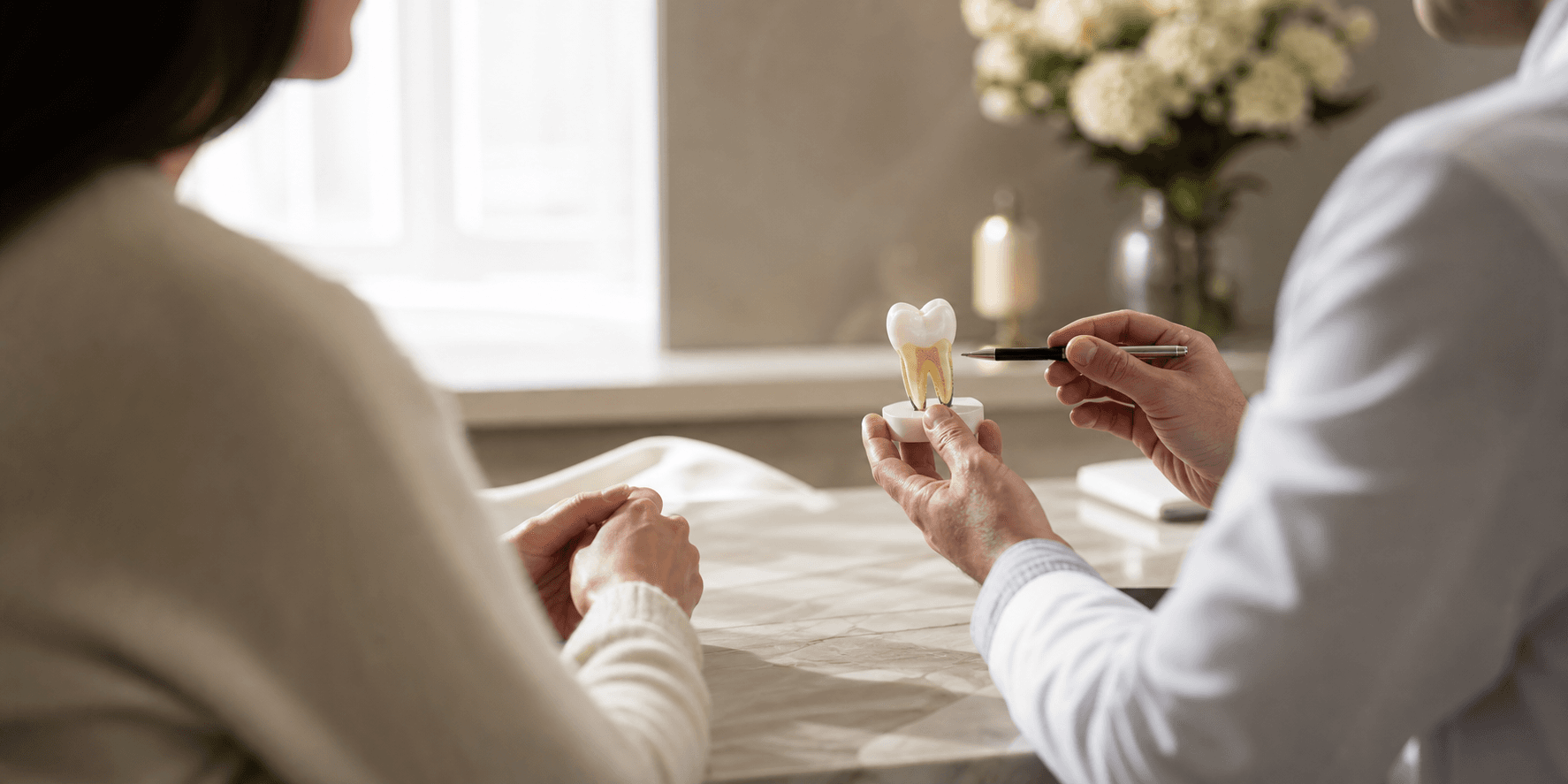 Dentist ready to see a patient for urgent same-day dental care